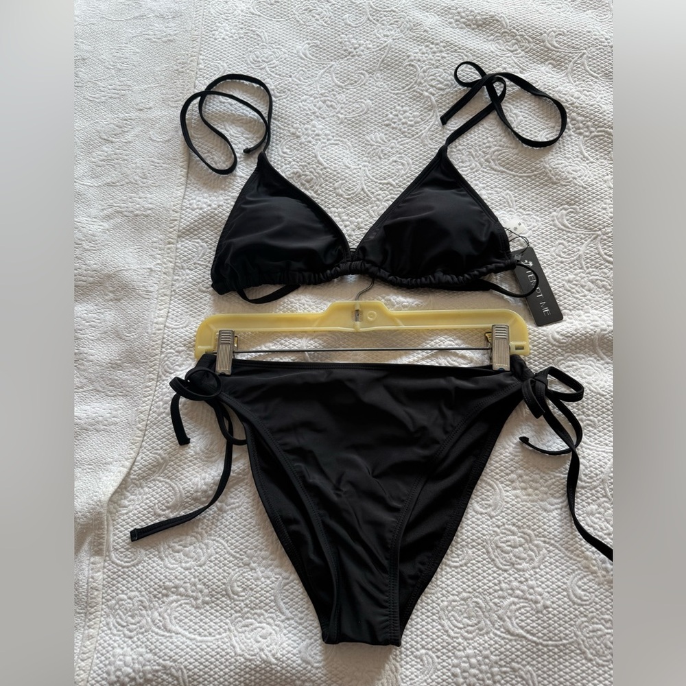 NWT Tempt Me Triangle Bikini Set Black Size Medium